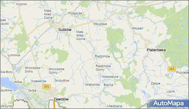 mapa Radzimów, Radzimów na mapie Targeo