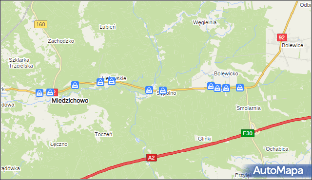 mapa Sępolno gmina Miedzichowo, Sępolno gmina Miedzichowo na mapie Targeo