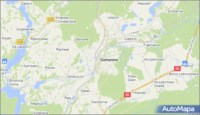 mapa Somonino, Somonino na mapie Targeo
