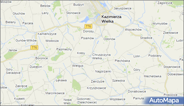 mapa Chruszczyna Wielka, Chruszczyna Wielka na mapie Targeo