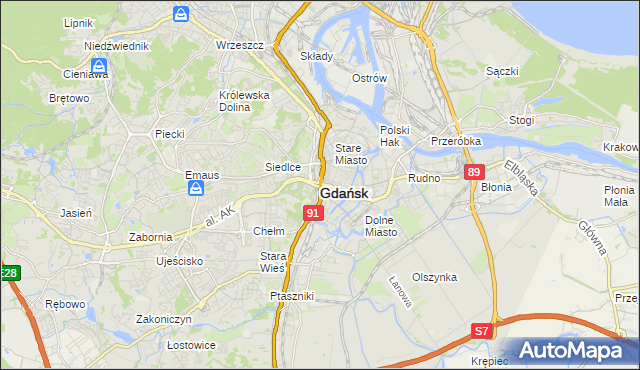 mapa Gdańska, Gdańsk na mapie Targeo