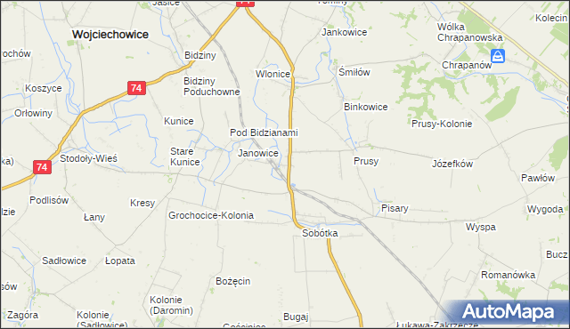 mapa Jakubowice gmina Ożarów, Jakubowice gmina Ożarów na mapie Targeo