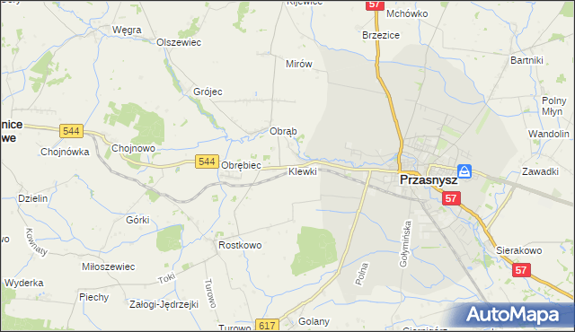 mapa Klewki gmina Przasnysz, Klewki gmina Przasnysz na mapie Targeo