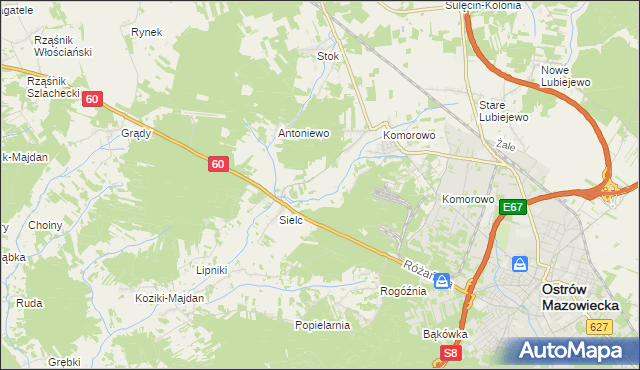 mapa Komorowo-Kolonia, Komorowo-Kolonia na mapie Targeo