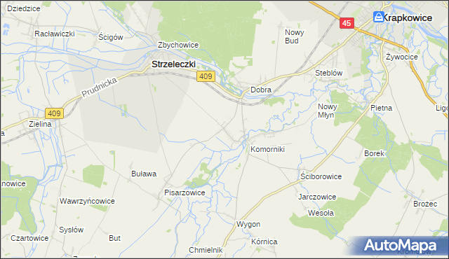 mapa Łowkowice gmina Strzeleczki, Łowkowice gmina Strzeleczki na mapie Targeo