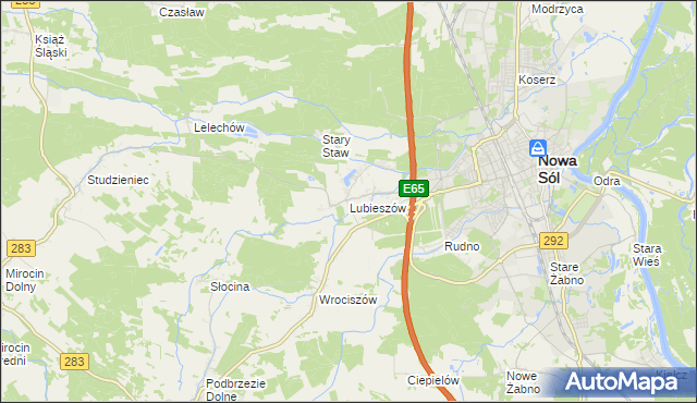 mapa Lubieszów gmina Nowa Sól, Lubieszów gmina Nowa Sól na mapie Targeo