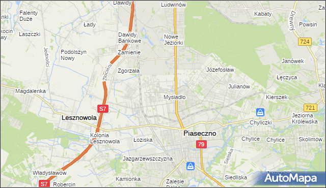mapa Mysiadło, Mysiadło na mapie Targeo