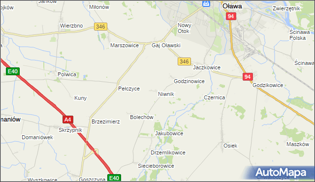 mapa Niwnik, Niwnik na mapie Targeo