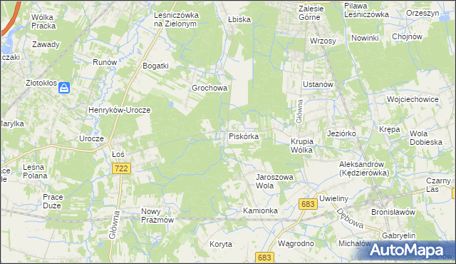 mapa Piskórka, Piskórka na mapie Targeo