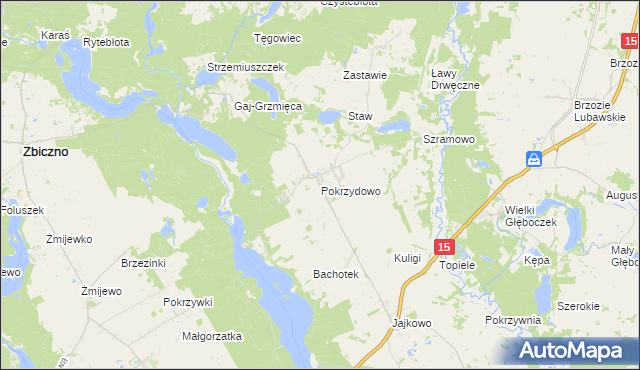 mapa Pokrzydowo, Pokrzydowo na mapie Targeo