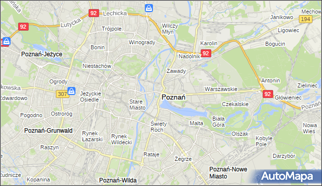 mapa Poznania, Poznań na mapie Targeo