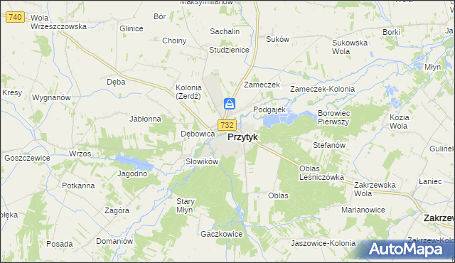 mapa Przytyk, Przytyk na mapie Targeo