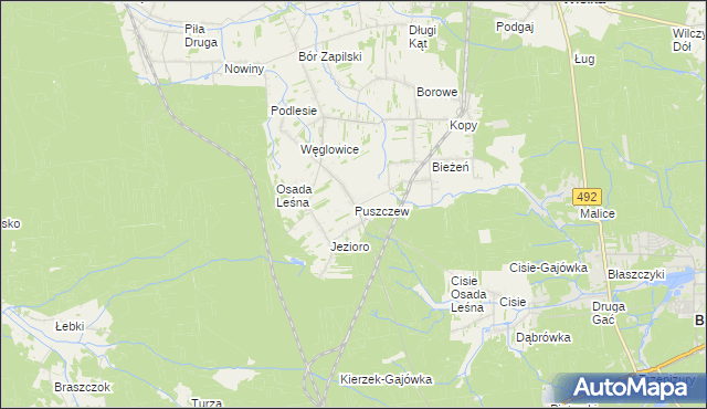 mapa Puszczew, Puszczew na mapie Targeo