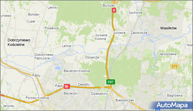 mapa Sielachowskie, Sielachowskie na mapie Targeo