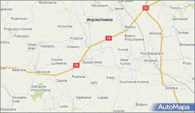 mapa Stodoły-Kolonie, Stodoły-Kolonie na mapie Targeo