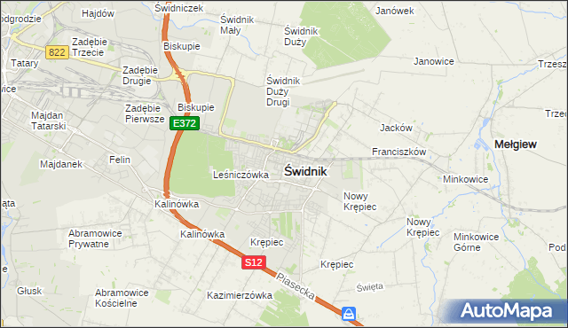 mapa Świdnika, Świdnik na mapie Targeo