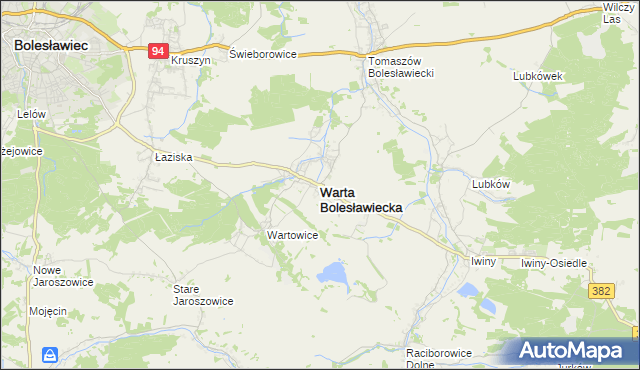 mapa Warta Bolesławiecka, Warta Bolesławiecka na mapie Targeo