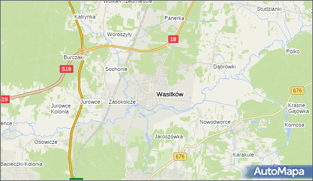 mapa Wasilków, Wasilków na mapie Targeo