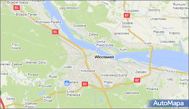 mapa Włocławka, Włocławek na mapie Targeo