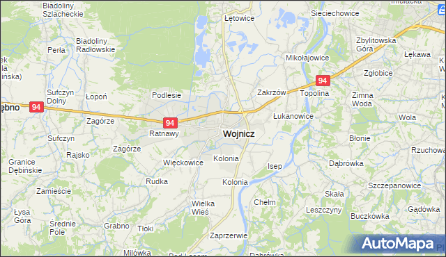 mapa Wojnicz, Wojnicz na mapie Targeo