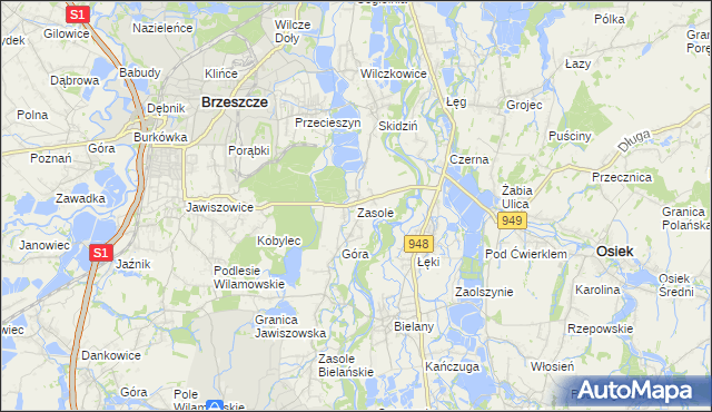 mapa Zasole, Zasole na mapie Targeo