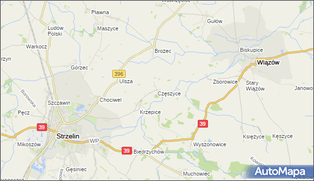 mapa Częszyce, Częszyce na mapie Targeo