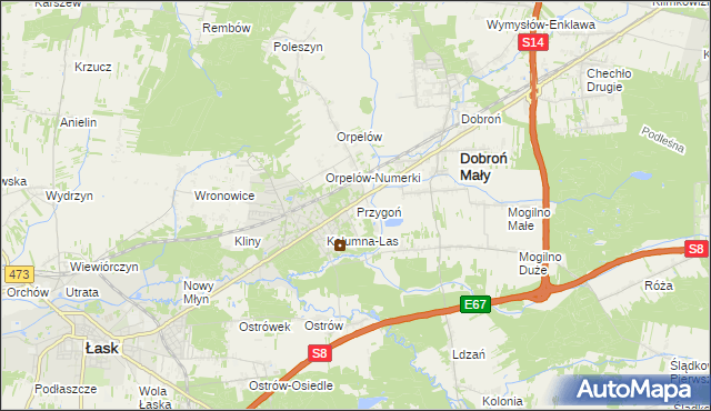 mapa Przygoń, Przygoń na mapie Targeo