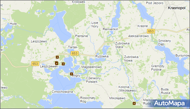 mapa Ryżówka, Ryżówka na mapie Targeo