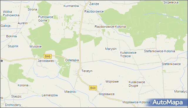 mapa Teratyn-Kolonia, Teratyn-Kolonia na mapie Targeo