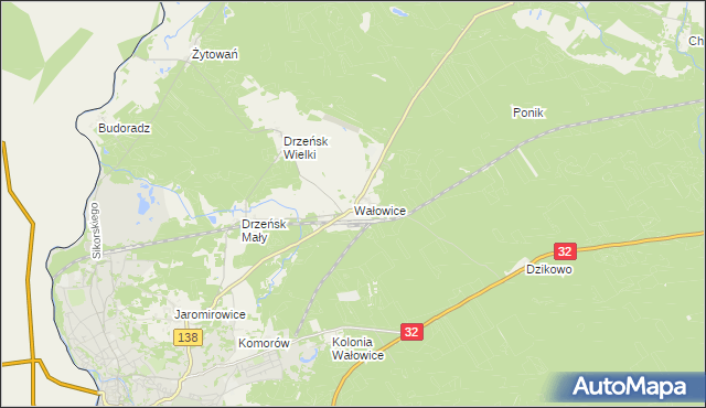 mapa Wałowice gmina Gubin, Wałowice gmina Gubin na mapie Targeo