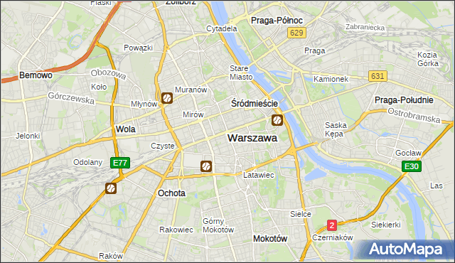 mapa Warszawy, Warszawa na mapie Targeo