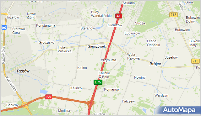 mapa Przypusta, Przypusta na mapie Targeo