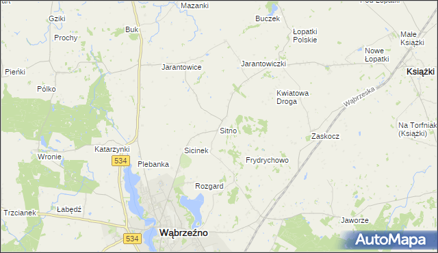 mapa Sitno gmina Ryńsk, Sitno gmina Ryńsk na mapie Targeo