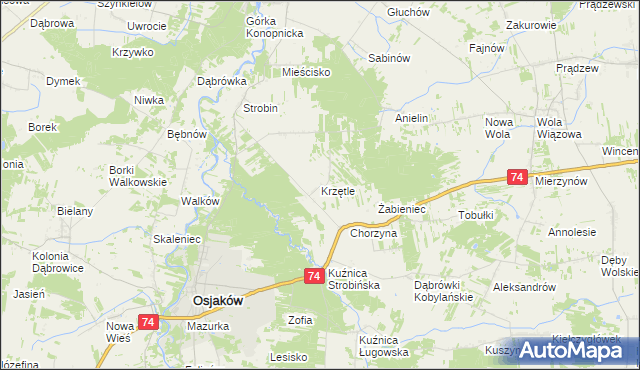 mapa Krzętle, Krzętle na mapie Targeo