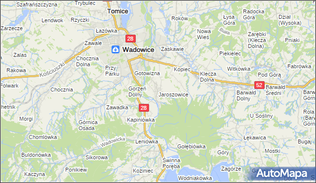 mapa Jaroszowice, Jaroszowice na mapie Targeo