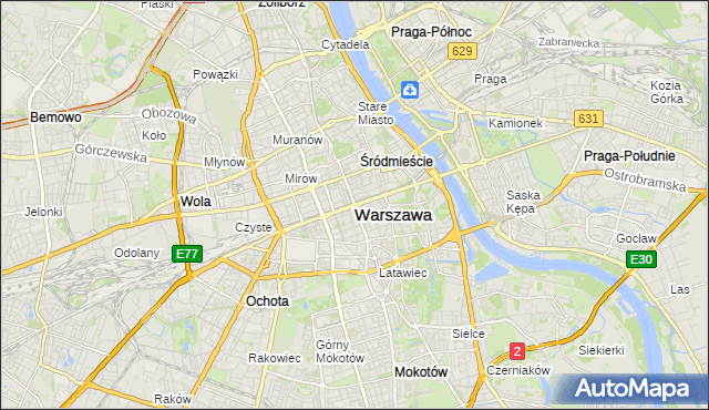 mapa Warszawy, Warszawa na mapie Targeo