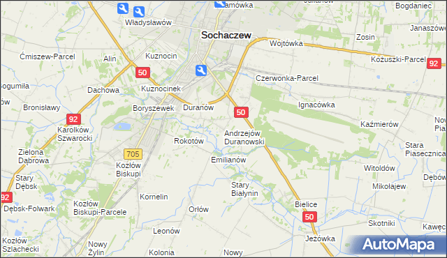 mapa Andrzejów Duranowski, Andrzejów Duranowski na mapie Targeo