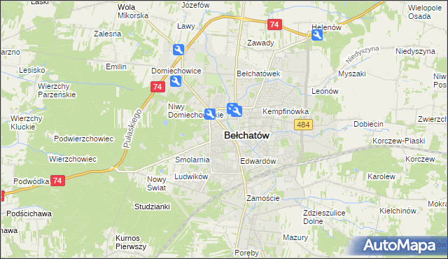 mapa Bełchatów, Bełchatów na mapie Targeo