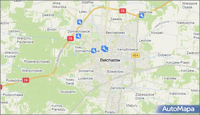 mapa Bełchatów, Bełchatów na mapie Targeo