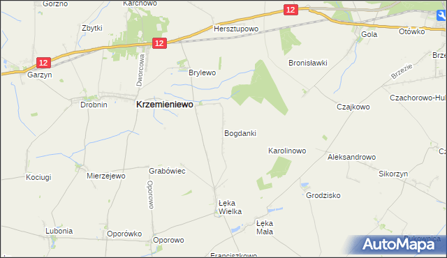 mapa Bogdanki gmina Poniec, Bogdanki gmina Poniec na mapie Targeo