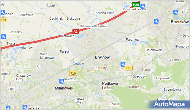 mapa Brwinów, Brwinów na mapie Targeo