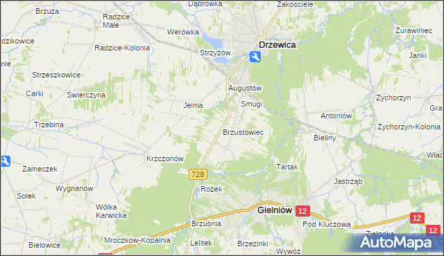 mapa Brzustowiec, Brzustowiec na mapie Targeo