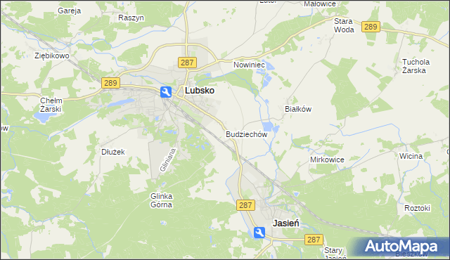mapa Budziechów, Budziechów na mapie Targeo