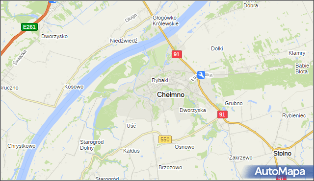 mapa Chełmno, Chełmno na mapie Targeo