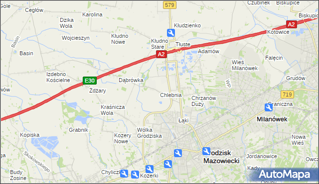 mapa Chlebnia, Chlebnia na mapie Targeo