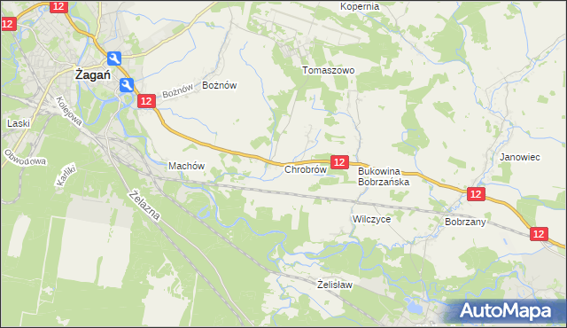mapa Chrobrów, Chrobrów na mapie Targeo