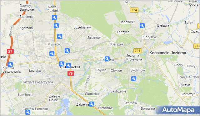 mapa Chyliczki gmina Piaseczno, Chyliczki gmina Piaseczno na mapie Targeo