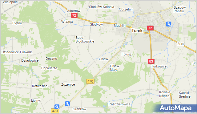 mapa Cisew, Cisew na mapie Targeo