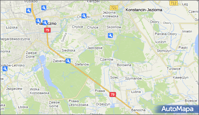 mapa Czarnów gmina Konstancin-Jeziorna, Czarnów gmina Konstancin-Jeziorna na mapie Targeo