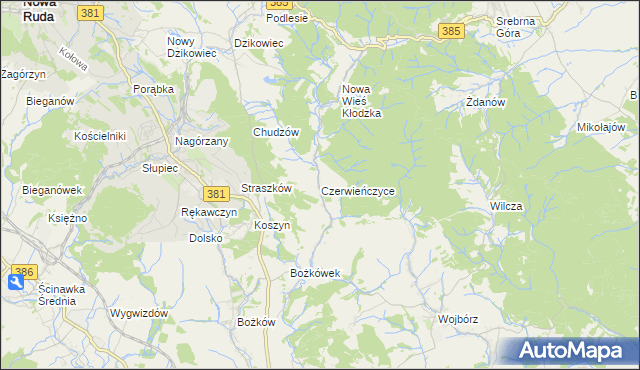 mapa Czerwieńczyce, Czerwieńczyce na mapie Targeo
